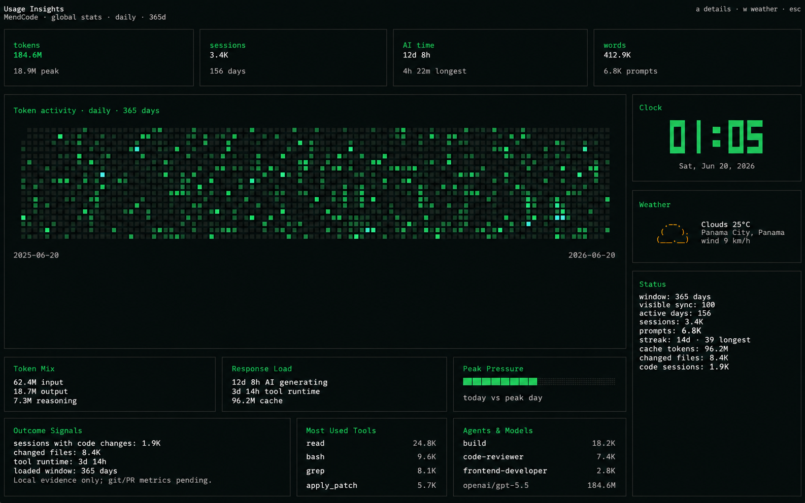 MendCode Usage Insights overview